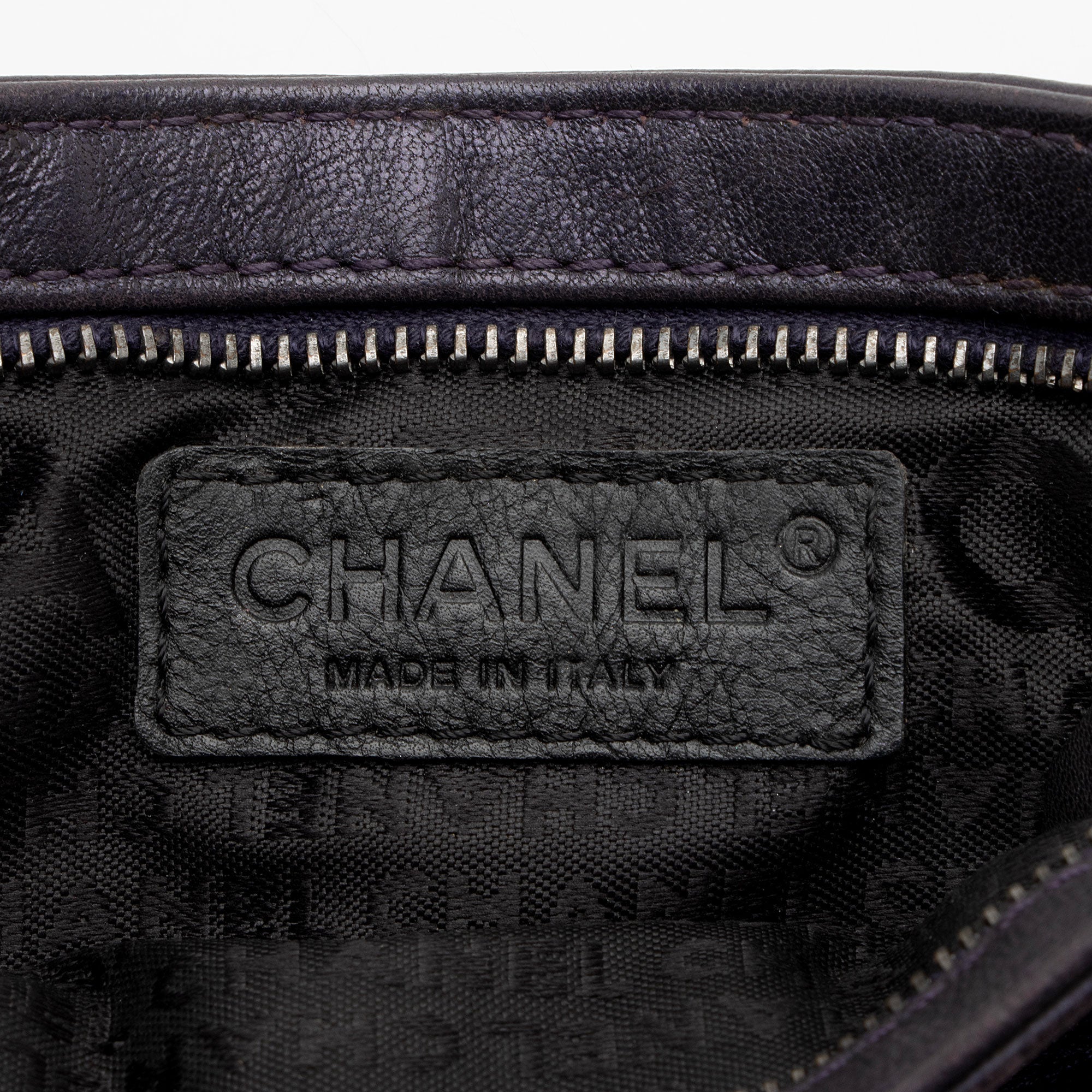 Chanel Lambskin Camellia Chain Pochette