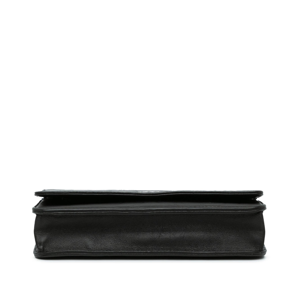 Chanel Lambskin Camellia Embossed Wallet On Chain (SHG-zvZjrf)