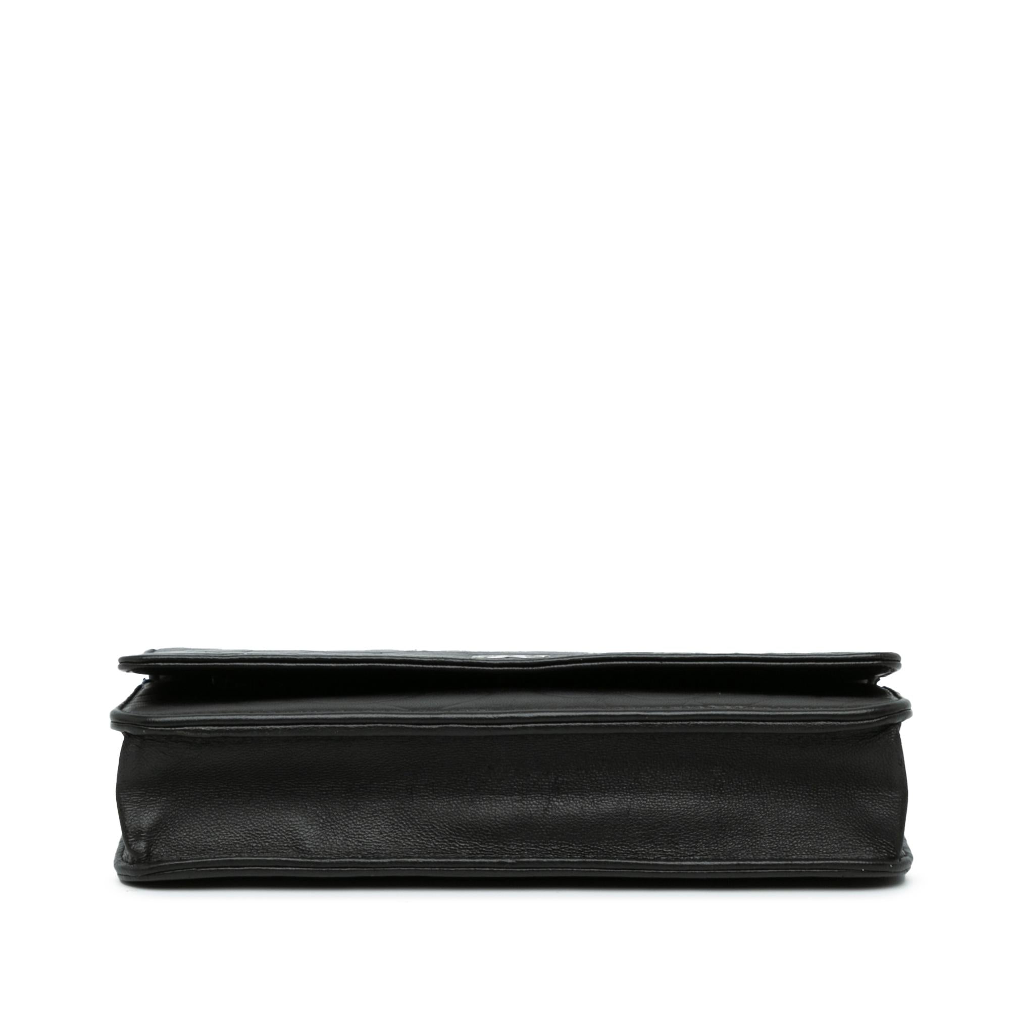 Chanel Lambskin Camellia Embossed Wallet On Chain (SHG-zvZjrf)