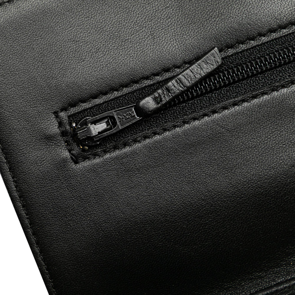 Chanel Lambskin Camellia Embossed Wallet On Chain