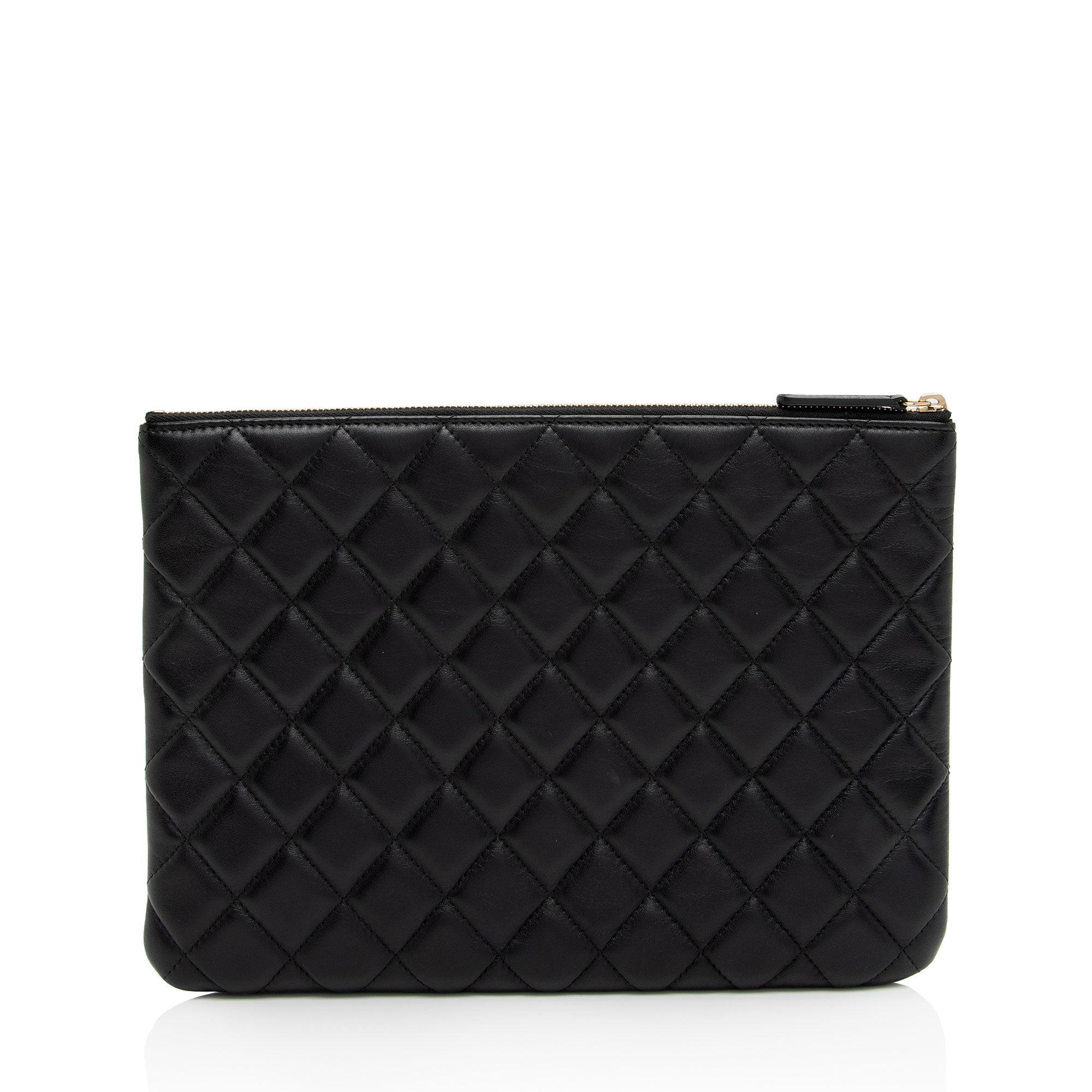 Chanel Lambskin Camellia Medium O-Case (SHF-mX1U89)