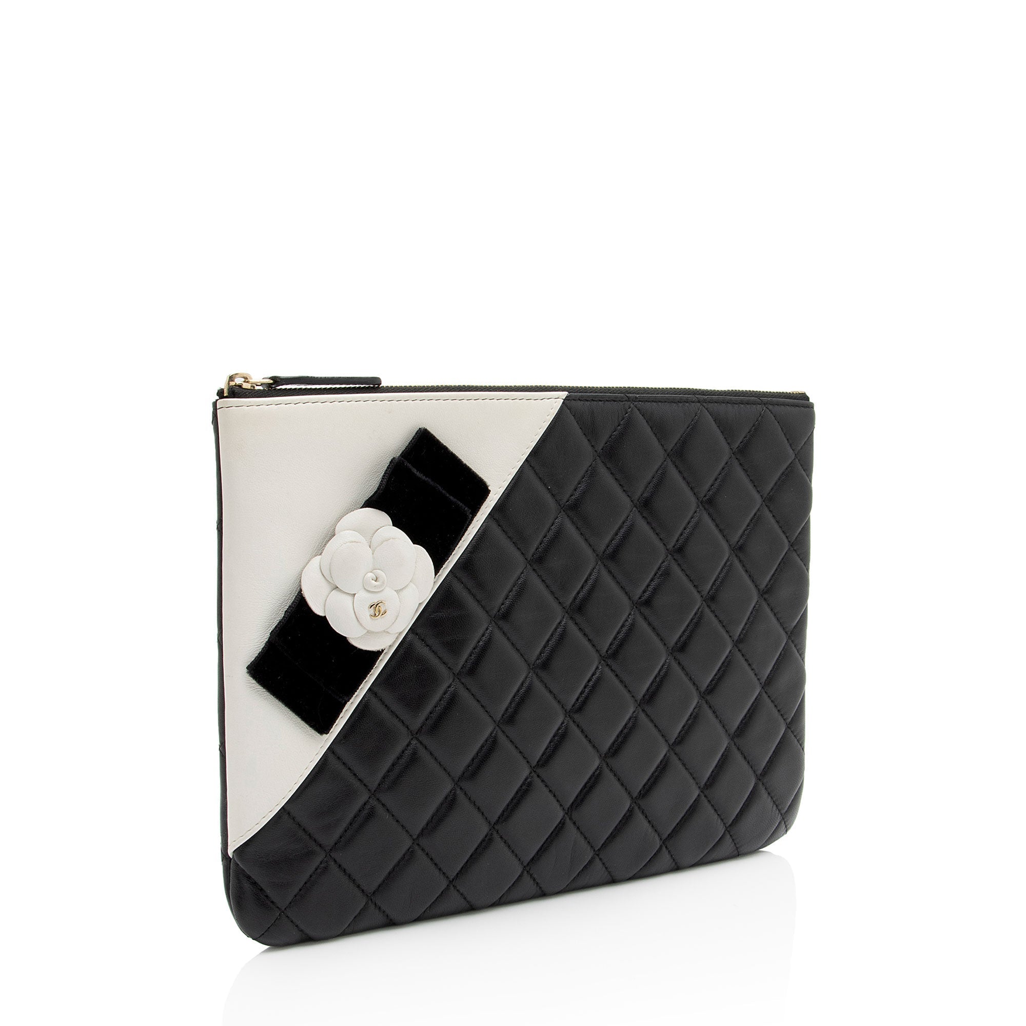 Chanel Lambskin Camellia Medium O-Case