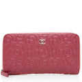 Chanel Lambskin Camellia Zip Wallet (SHF-15991)