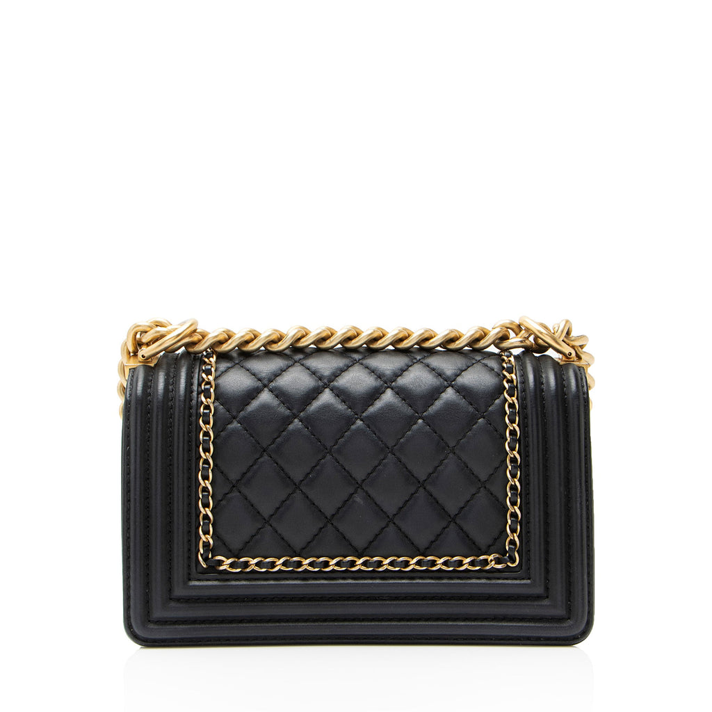 Chanel Lambskin Chain Around Small Boy Bag