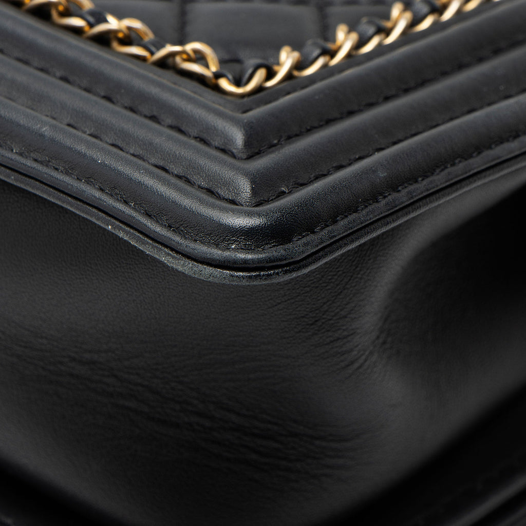 Chanel Lambskin Chain Around Small Boy Bag