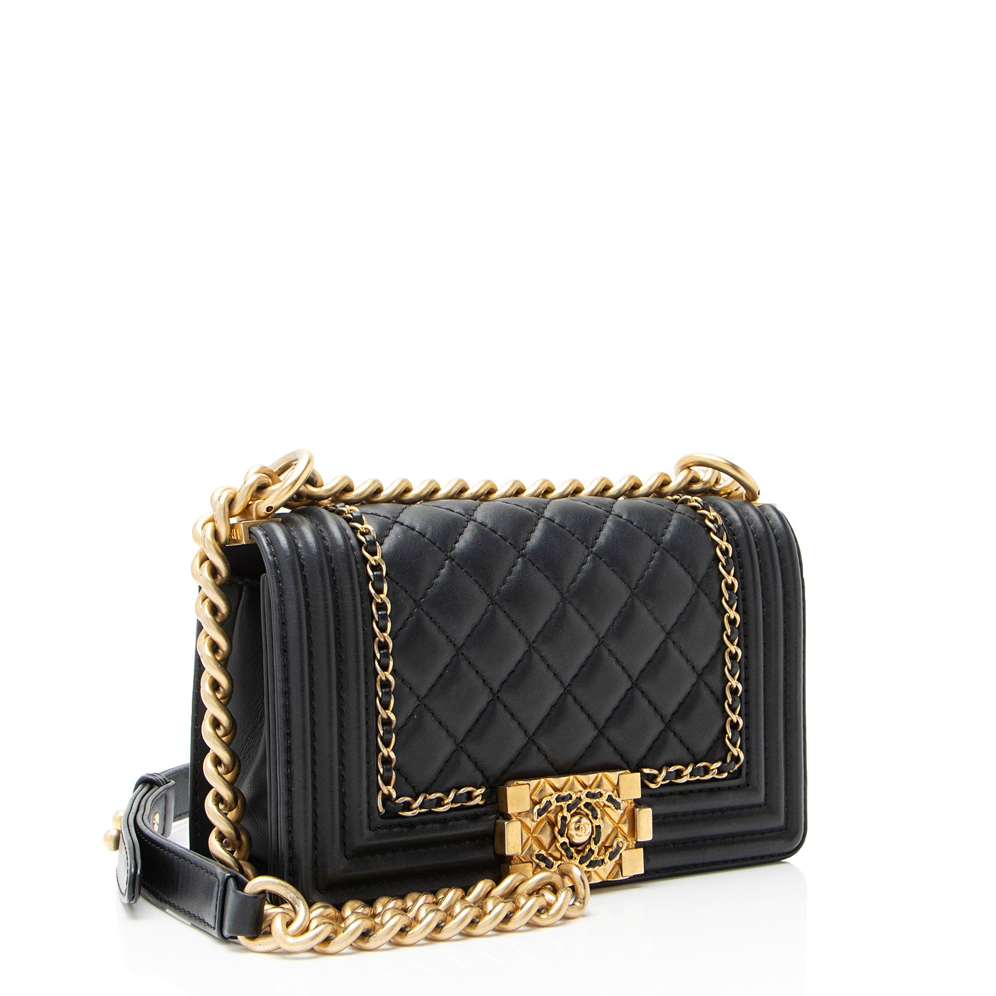 Chanel Lambskin Chain Around Small Boy Bag