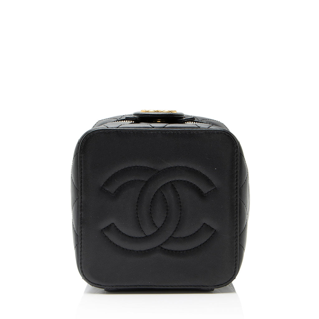 Chanel Lambskin CC Chain Bar Small Vanity Case