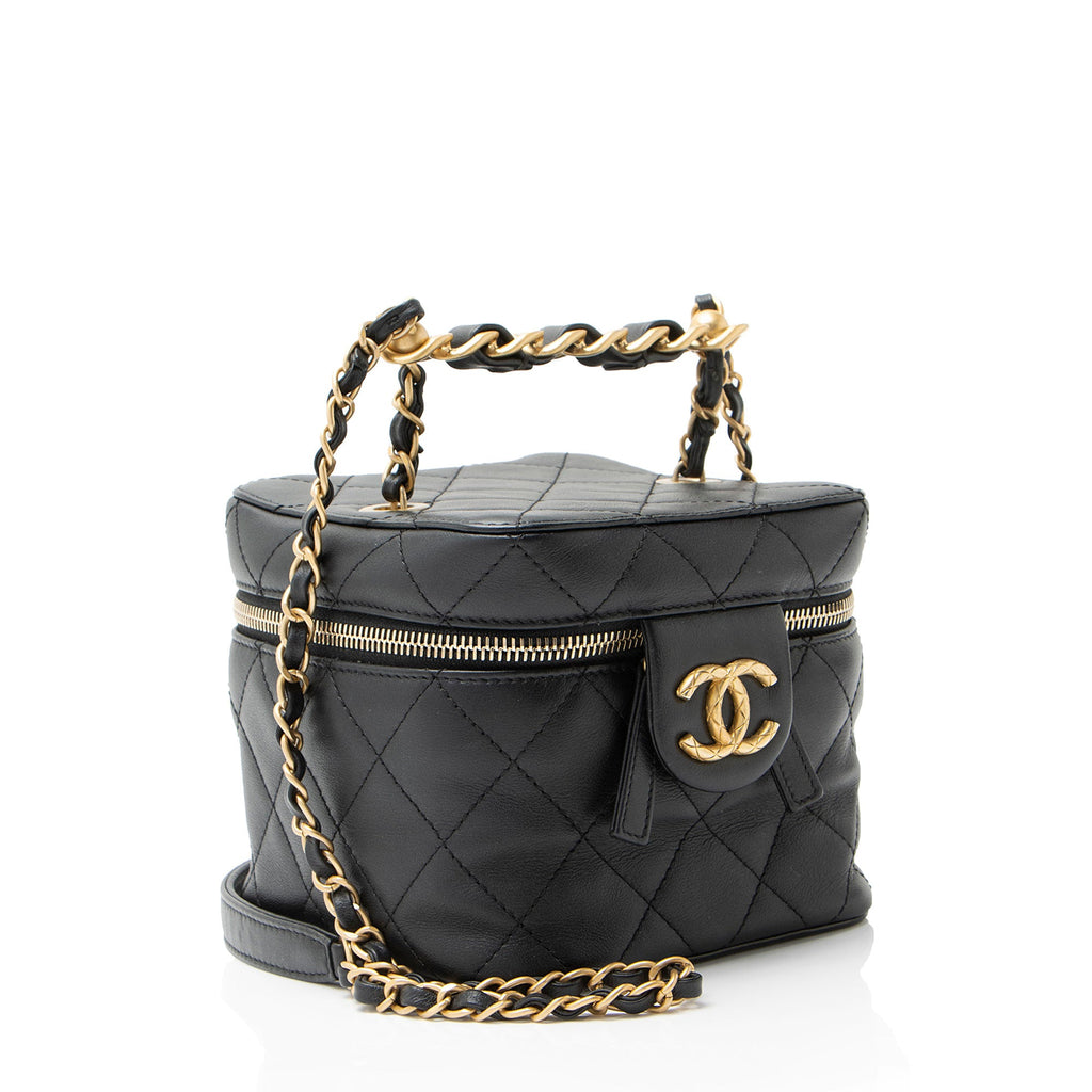 Chanel Lambskin CC Chain Bar Small Vanity Case