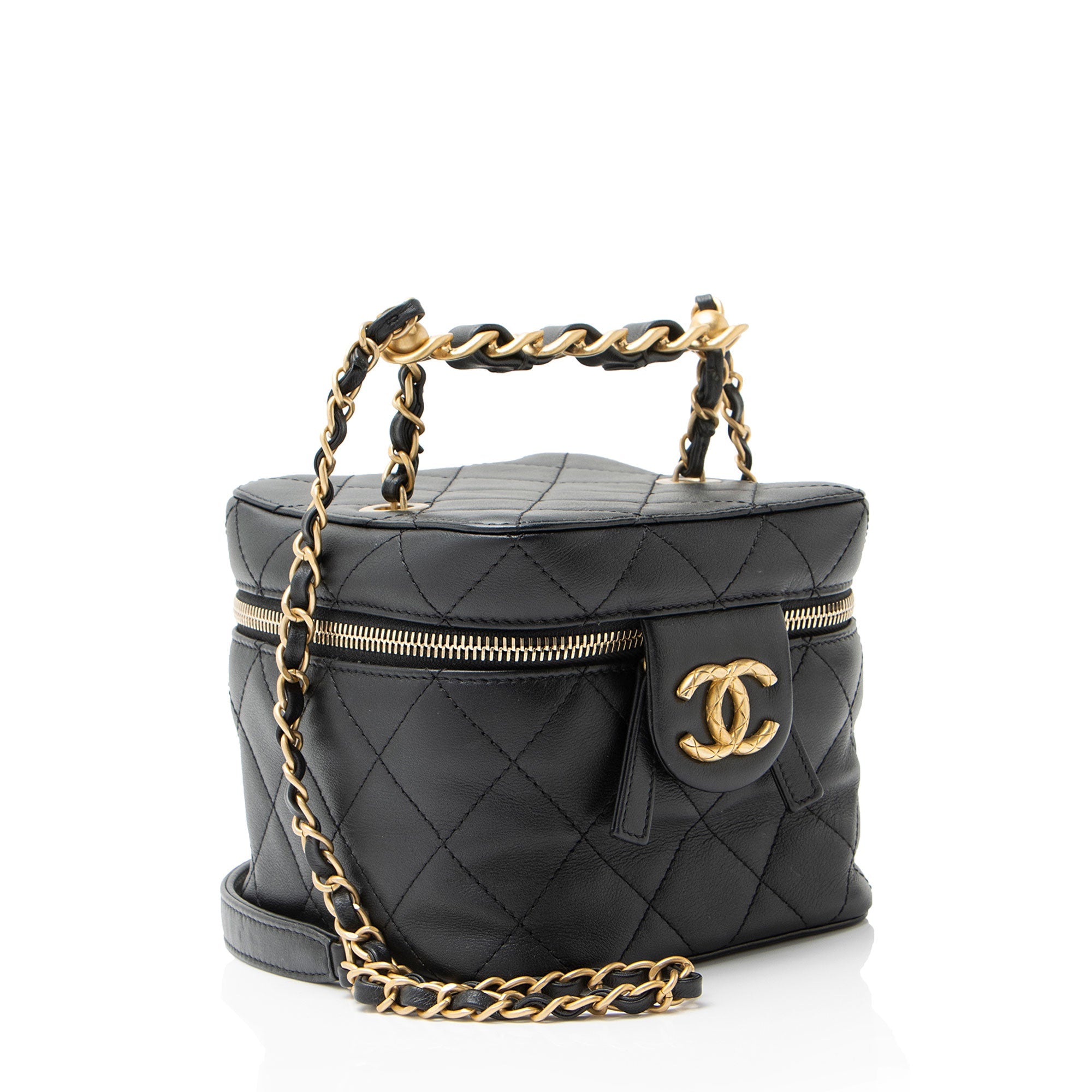 Chanel Lambskin CC Chain Bar Small Vanity Case