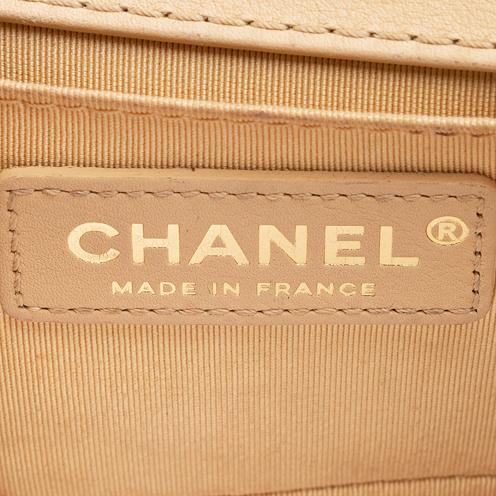 Chanel Lambskin Chain Top Handle Small Boy Bag (SHF-18238)