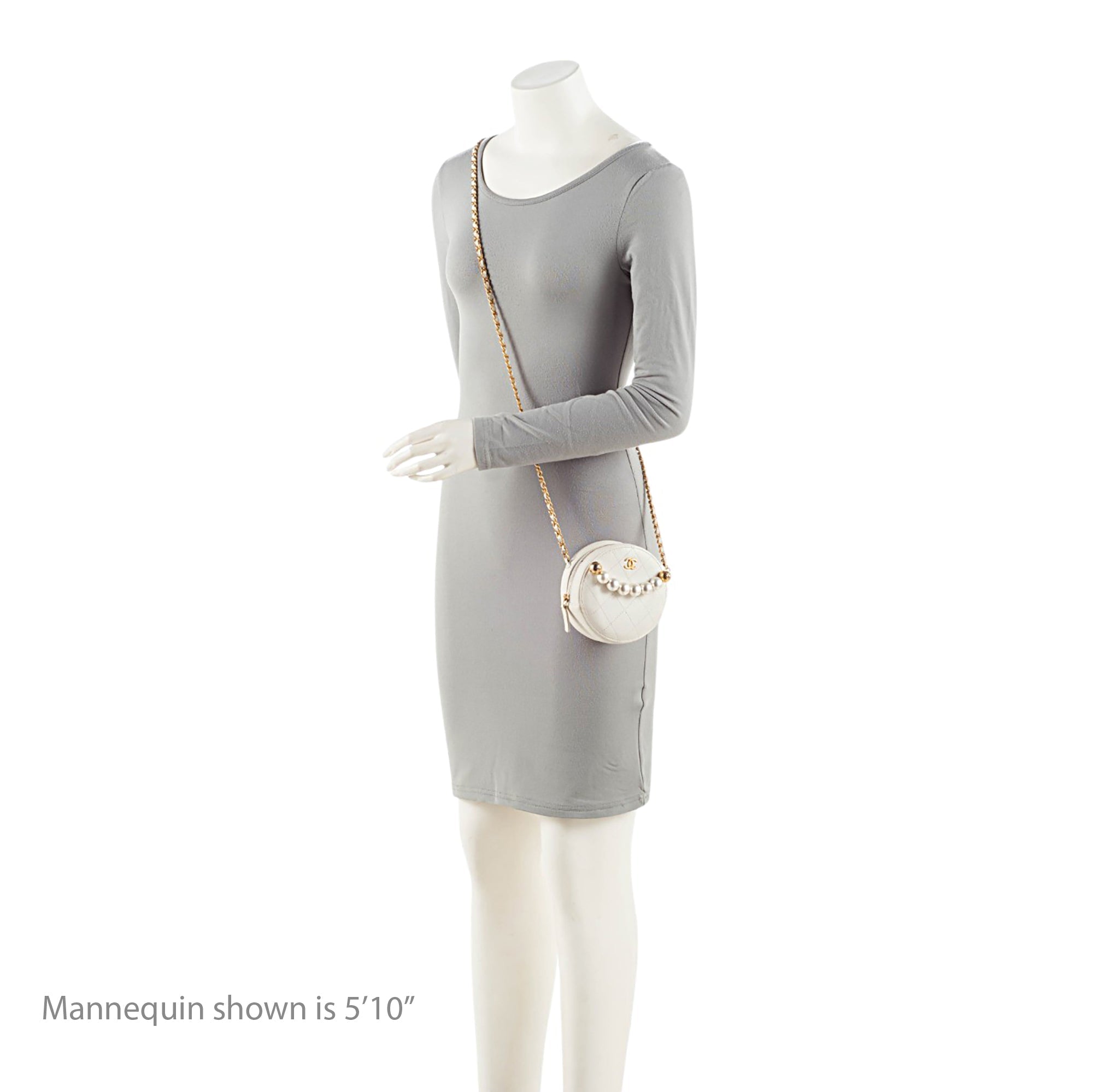 Chanel Lambskin Chic Pearls Round Clutch with Chain