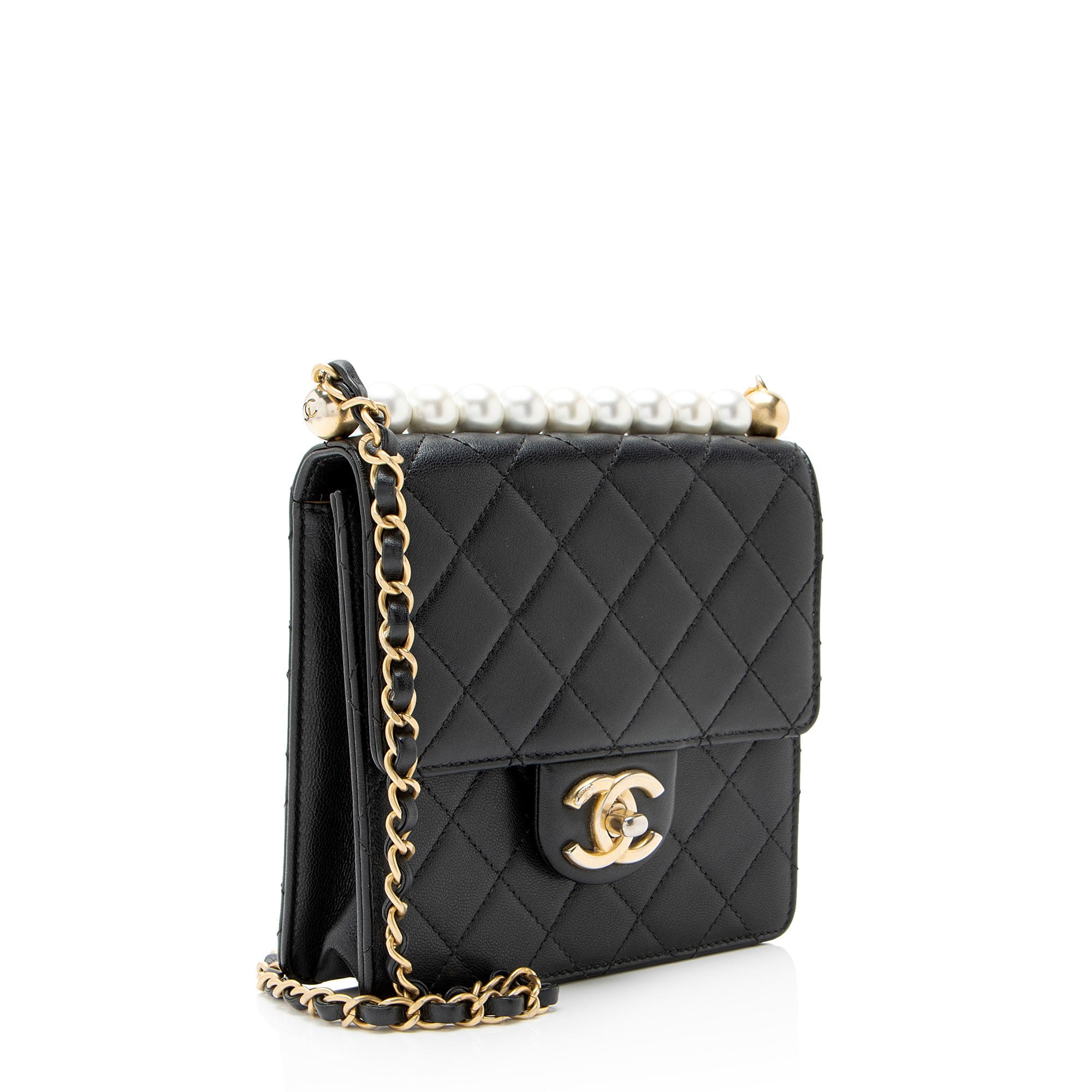Chanel Lambskin Chic Pearls Small Vertical Flap Bag