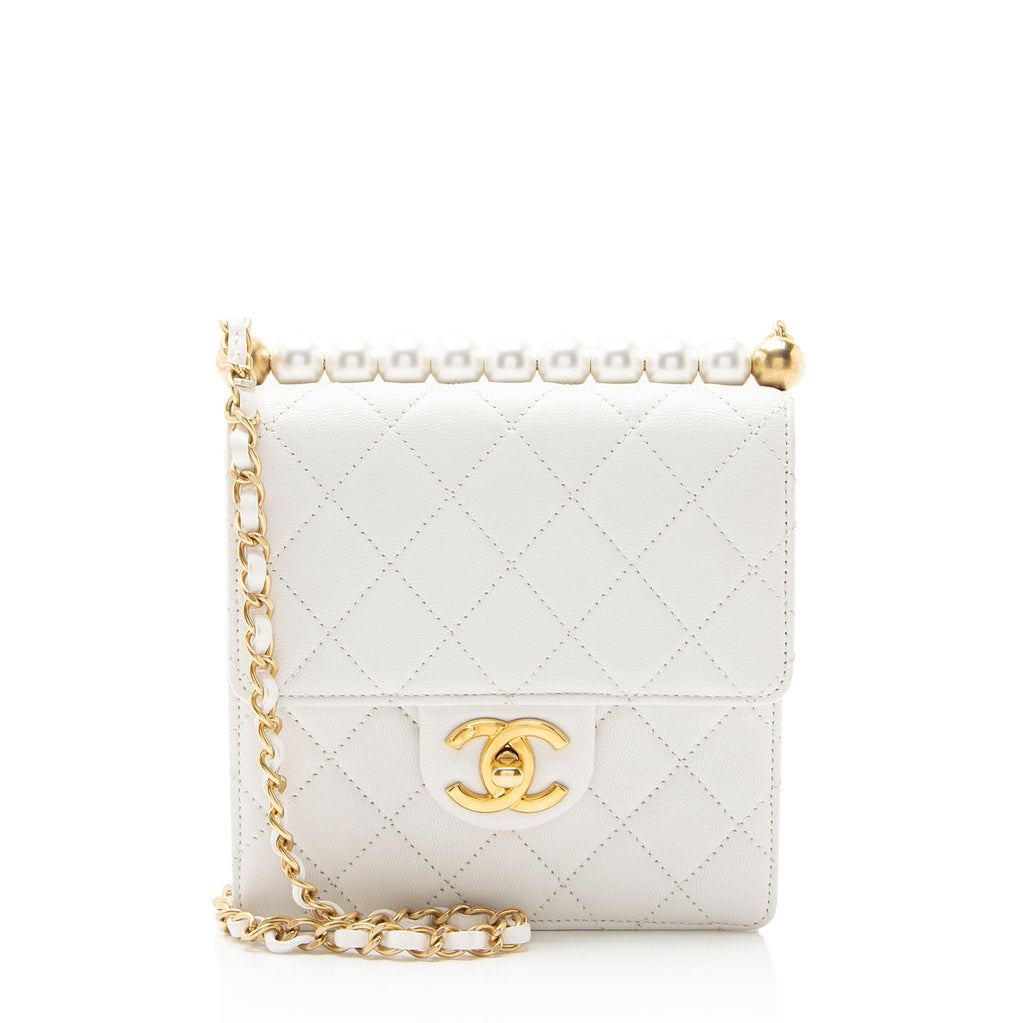 Chanel Lambskin Chic Pearls Small Vertical Flap Bag