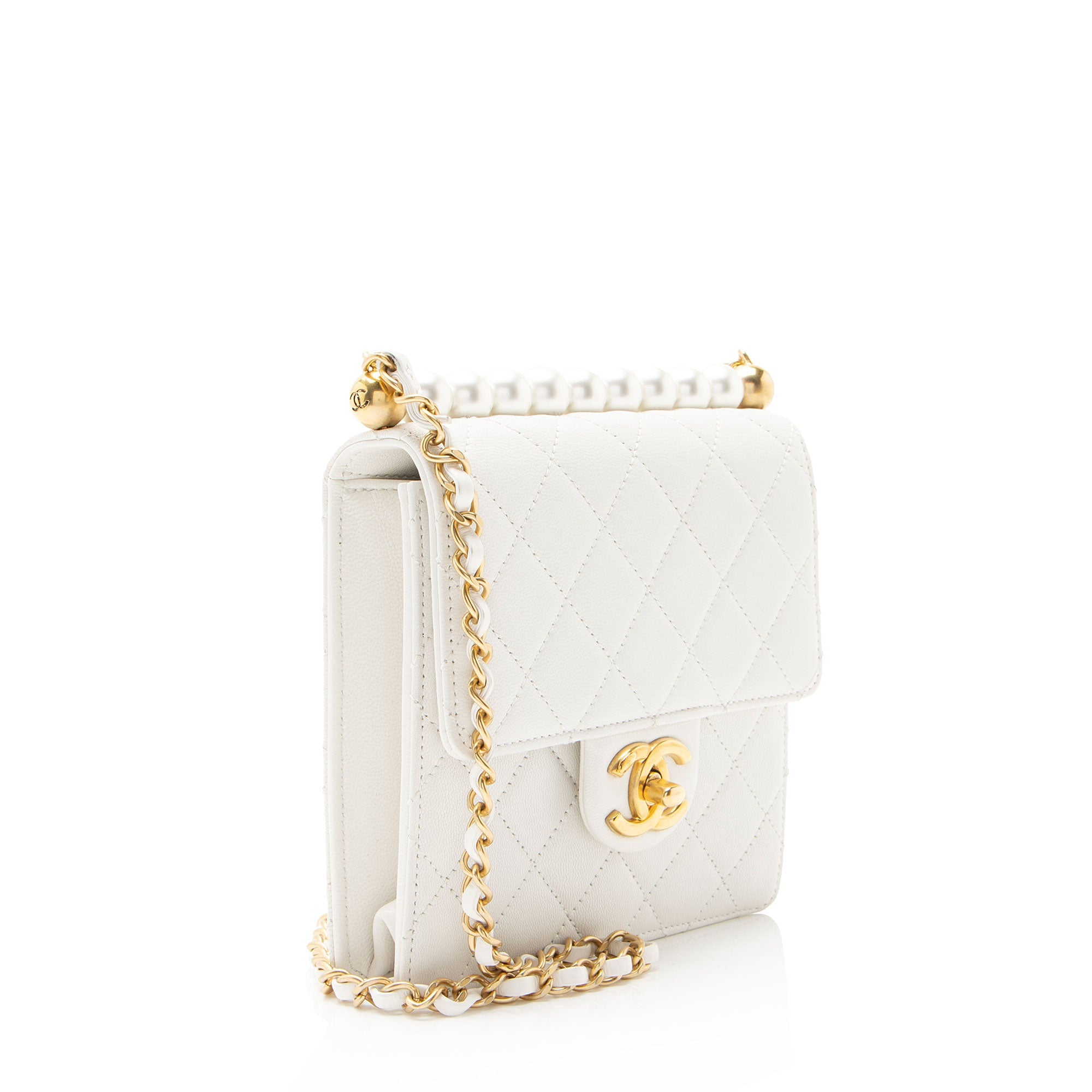 Chanel Lambskin Chic Pearls Small Vertical Flap Bag