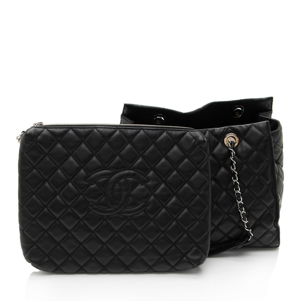 Chanel Lambskin Chic & Soft CC Large Shopping Tote (SHF-PxYWup)