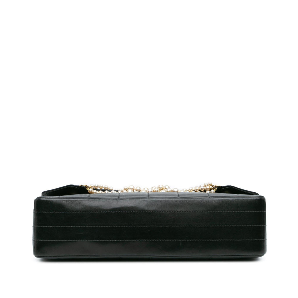 Chanel Lambskin Chocolate Bar Pearl Chain Flap