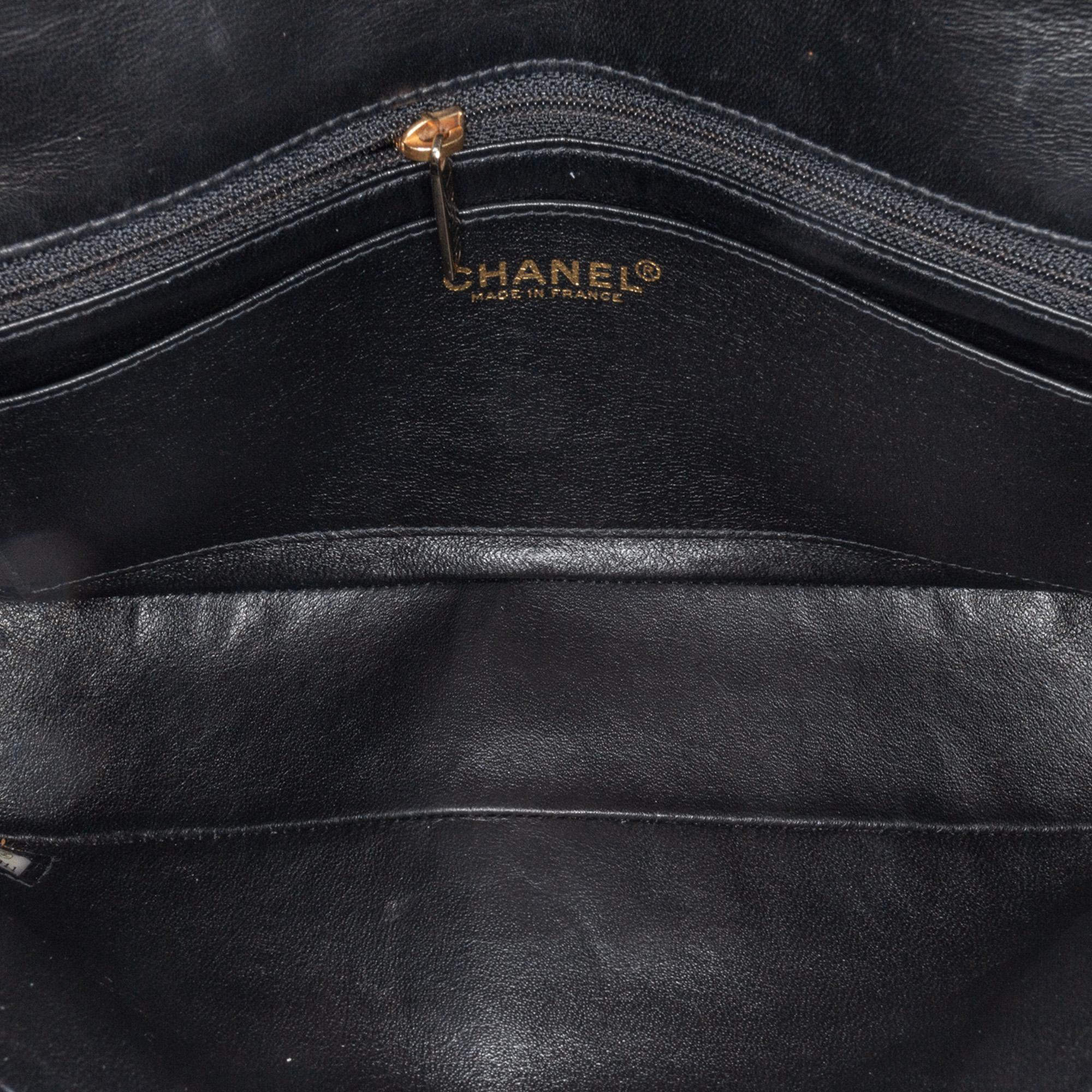 Chanel Lambskin Chocolate Bar Pearl Chain Flap