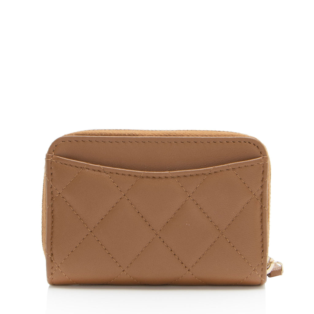 Chanel Lambskin CC Zip Around Coin Purse