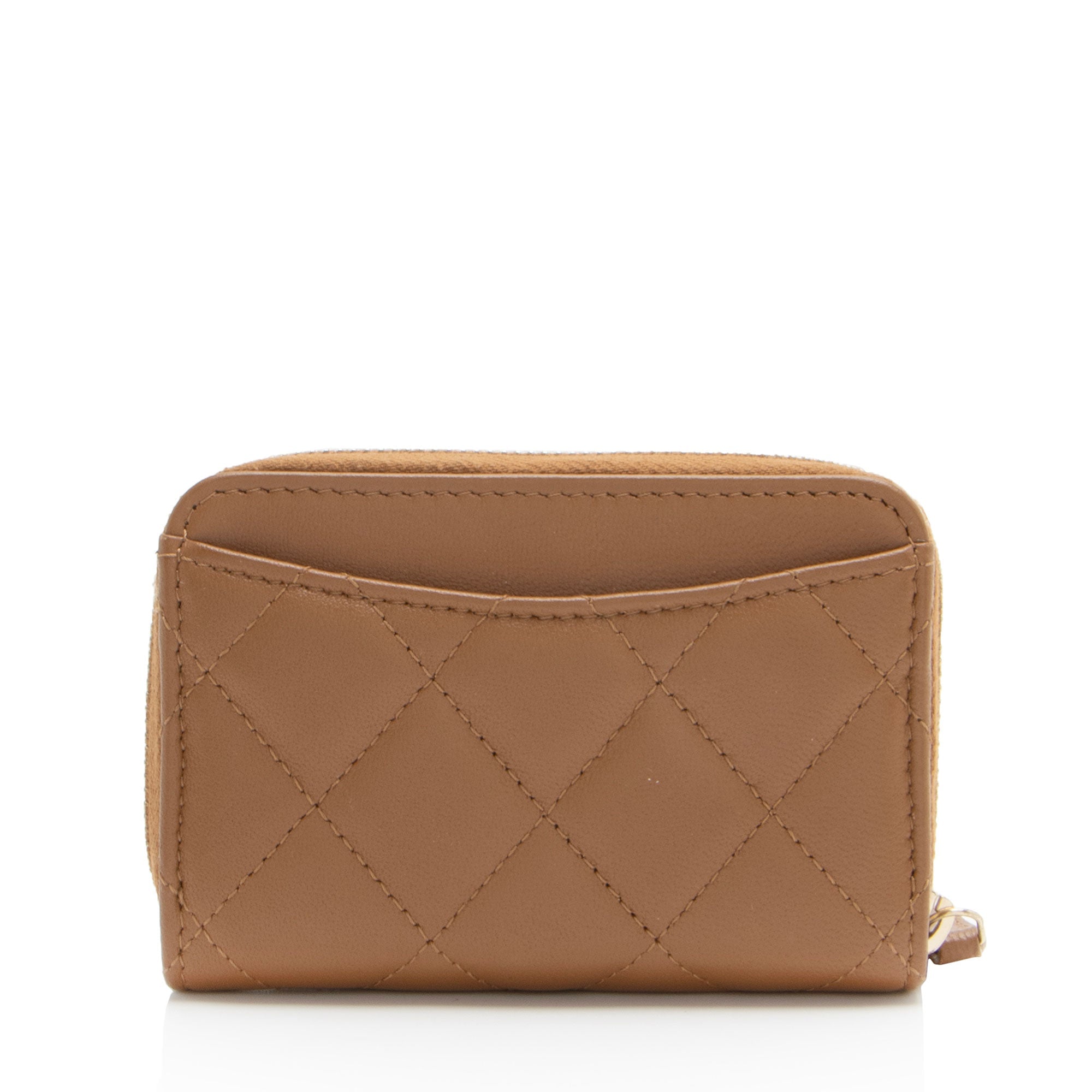 Chanel Lambskin CC Zip Around Coin Purse