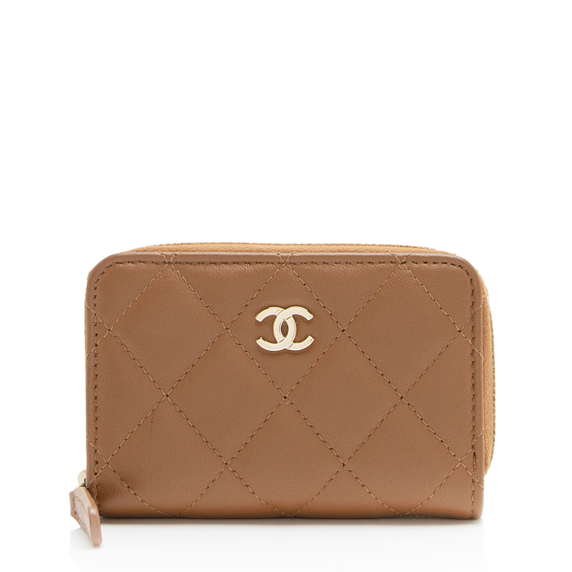Chanel Lambskin CC Zip Around Coin Purse