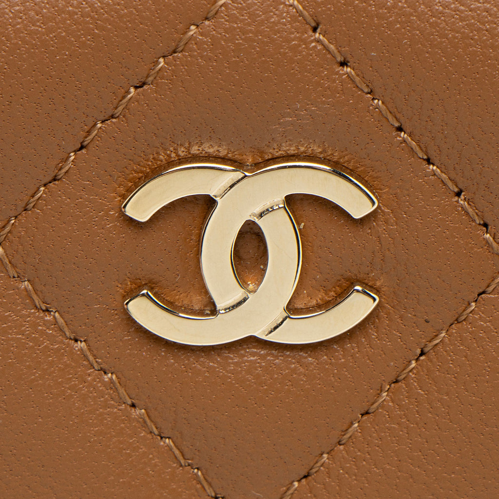Chanel Lambskin CC Zip Around Coin Purse
