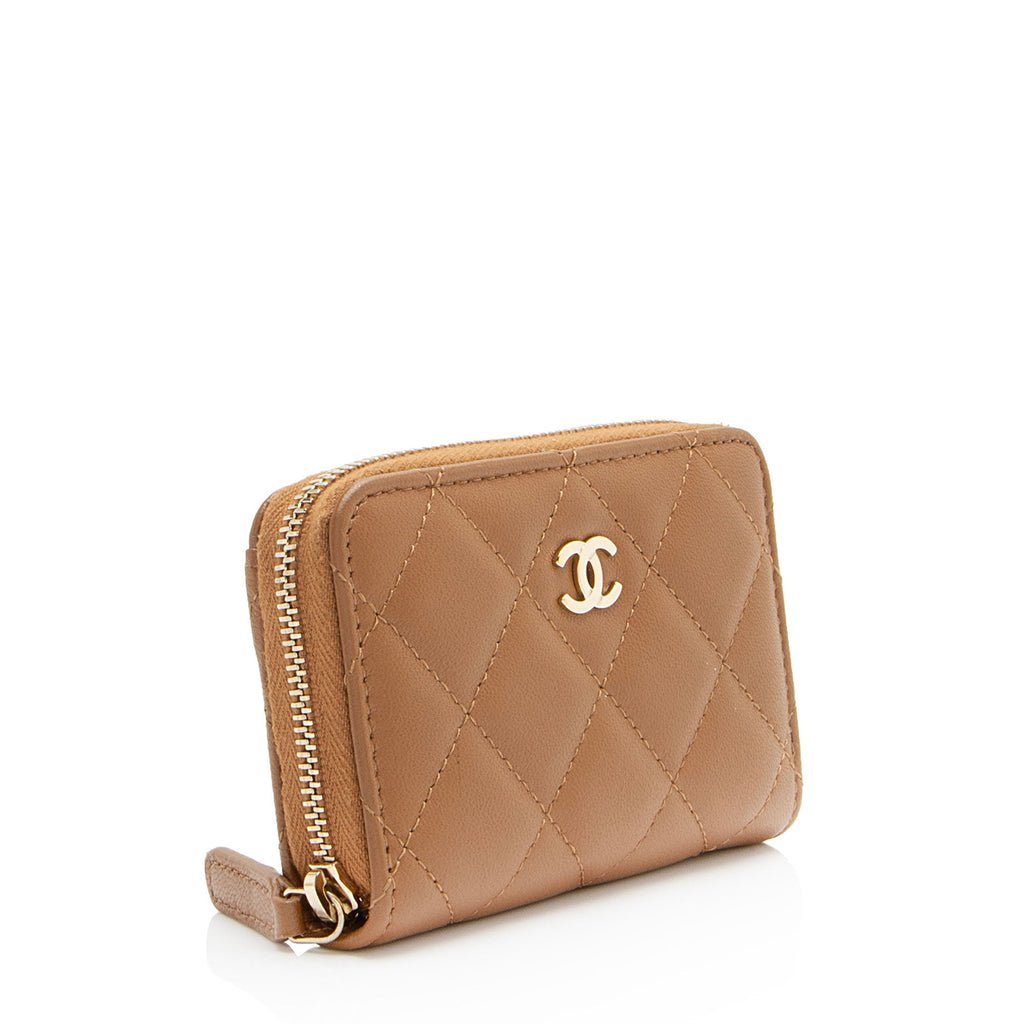 Chanel Lambskin CC Zip Around Coin Purse