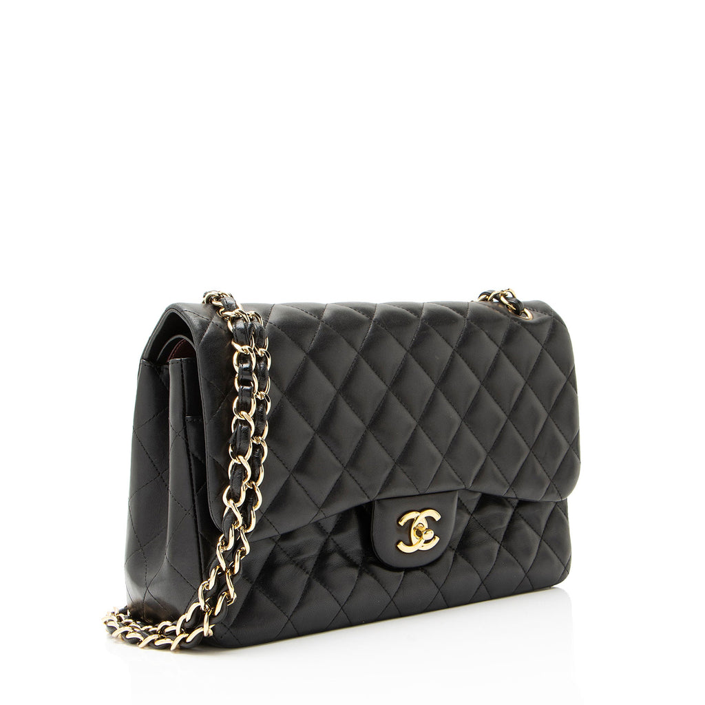 Chanel Lambskin Classic Jumbo Double Flap Bag