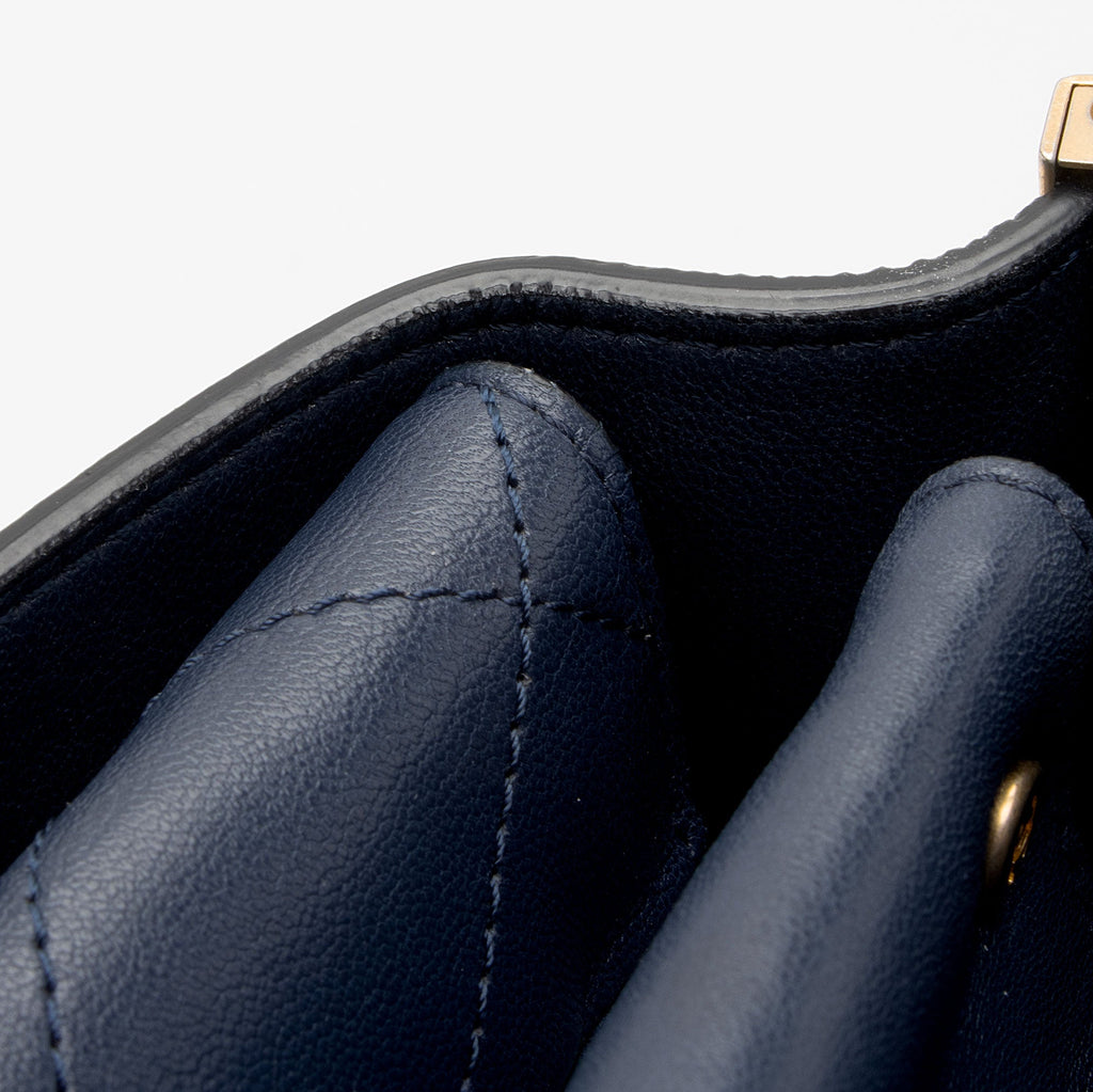 Chanel Lambskin Coco Lux Top Handle Flap Bag (SHF-E3U0SX)