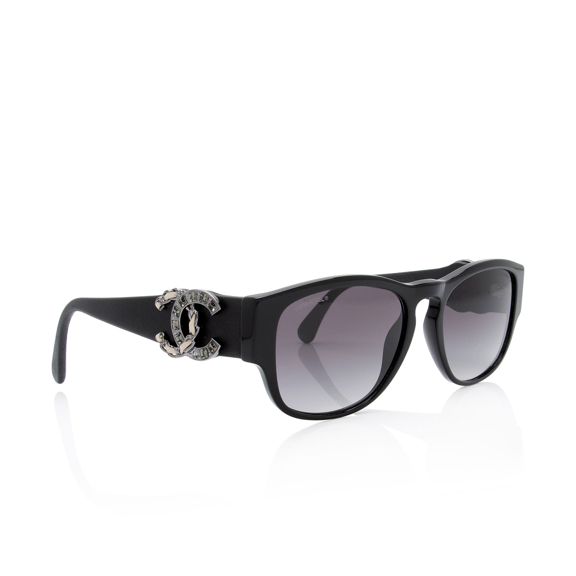 Chanel Lambskin Crystal CC Sunglasses (SHF-h3VgE4)