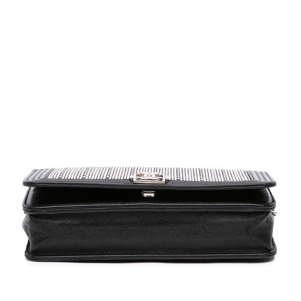 Chanel Lambskin Crystal Studded Boy Wallet on Chain