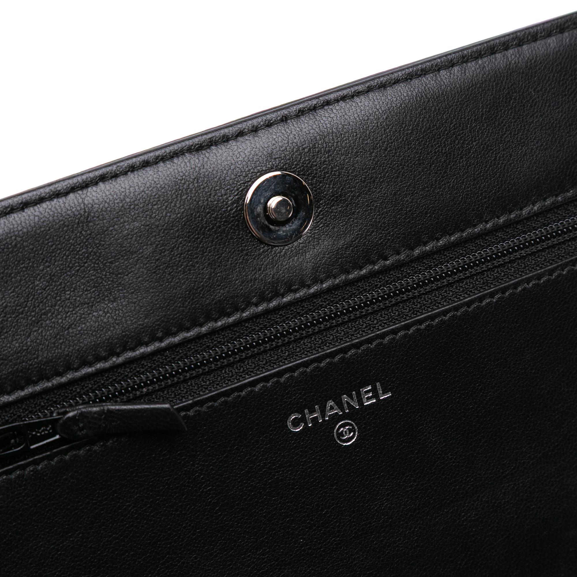 Chanel Lambskin Crystal Studded Boy Wallet on Chain