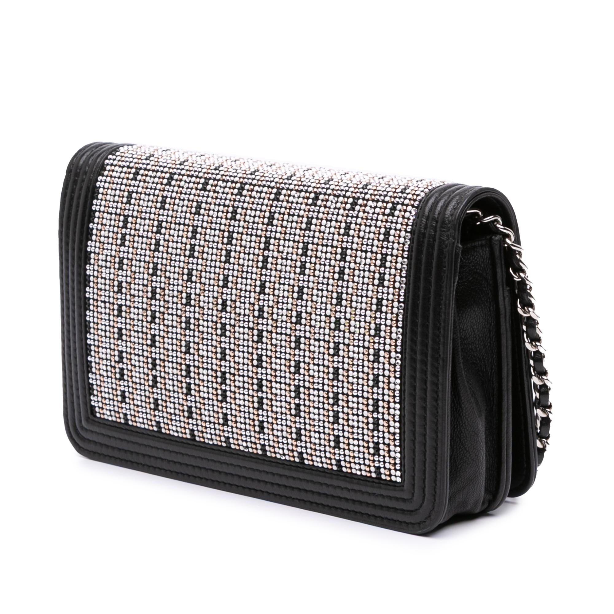Chanel Lambskin Crystal Studded Boy Wallet on Chain