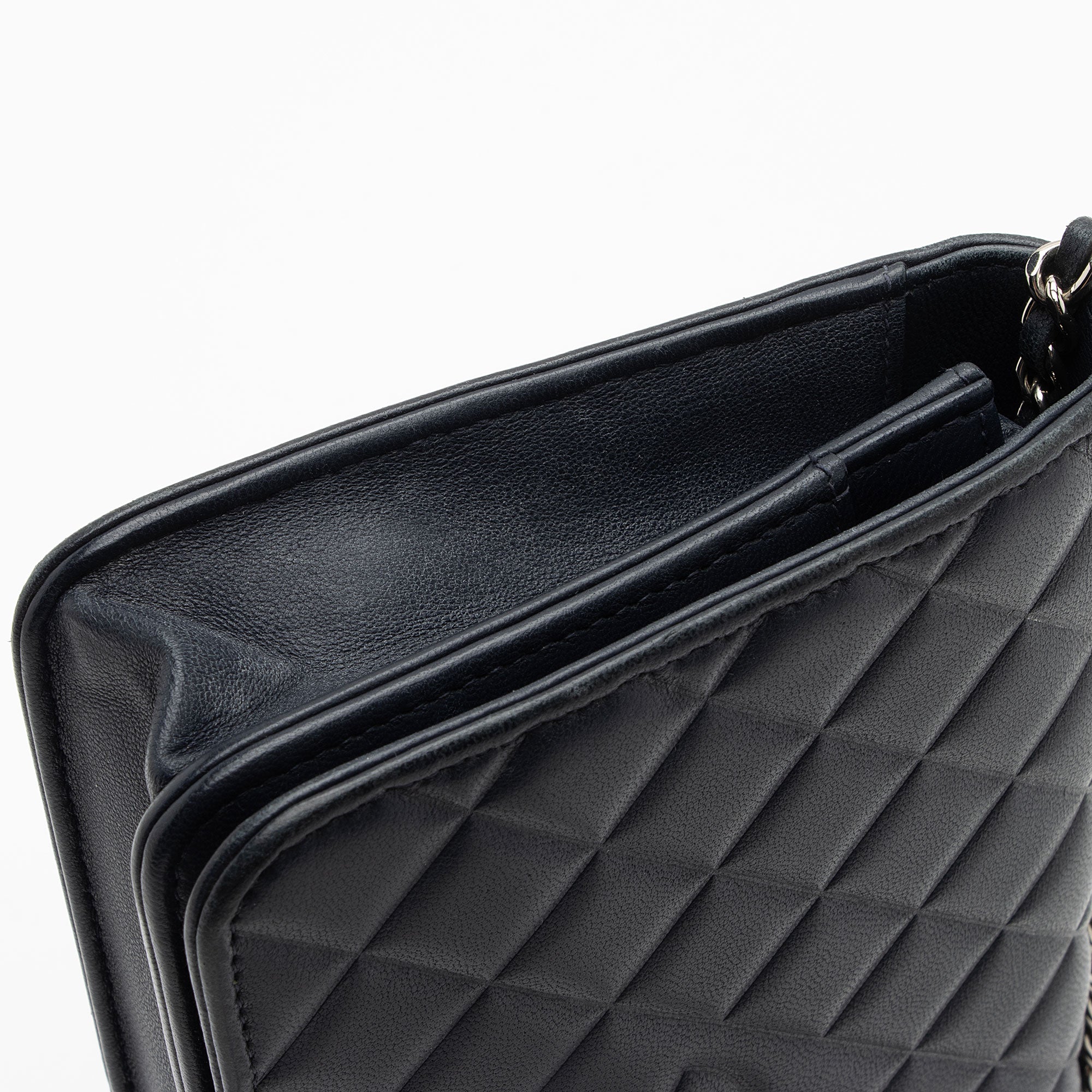Chanel Lambskin Diamond CC Wallet on Chain