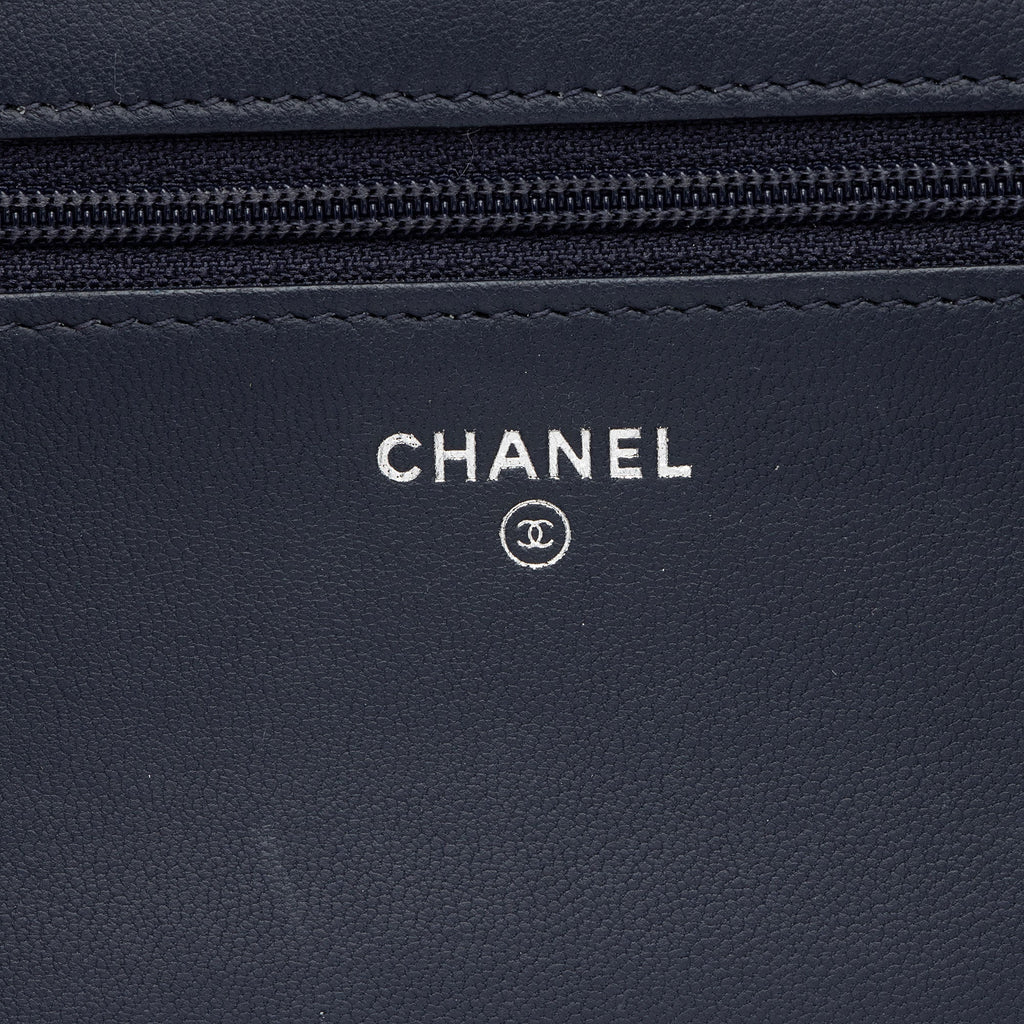 Chanel Lambskin Diamond CC Wallet on Chain