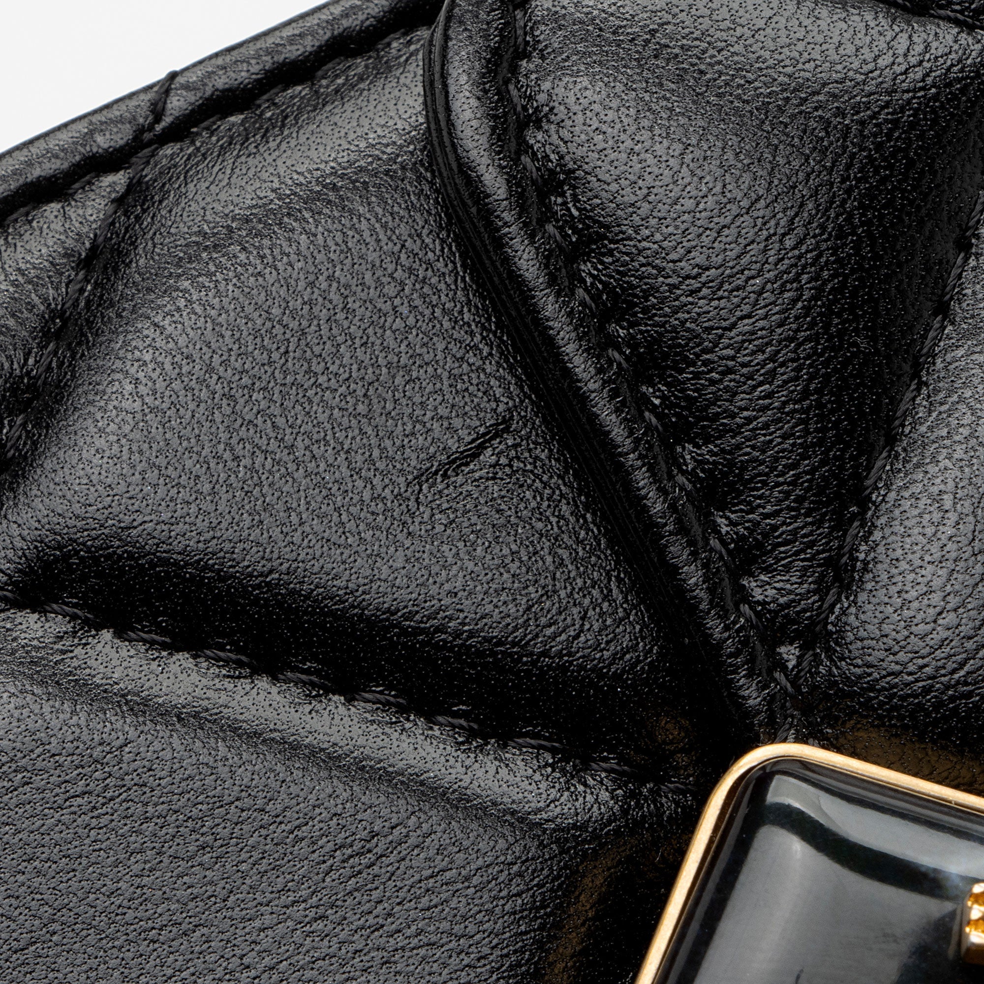 Chanel Lambskin Diamond Lock Card Holder on Chain