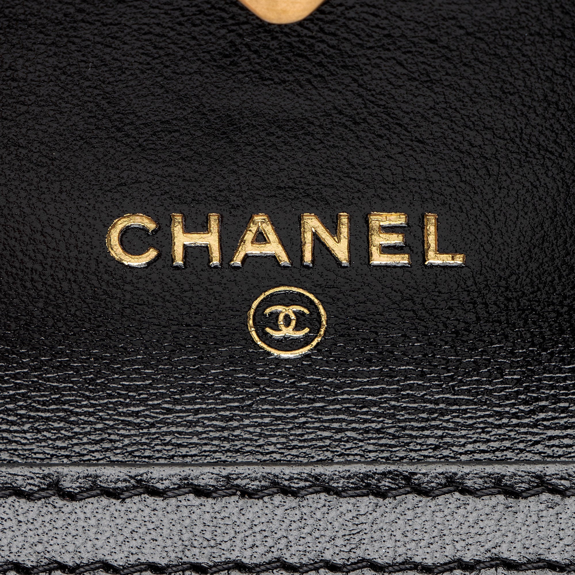 Chanel Lambskin Diamond Lock Card Holder on Chain
