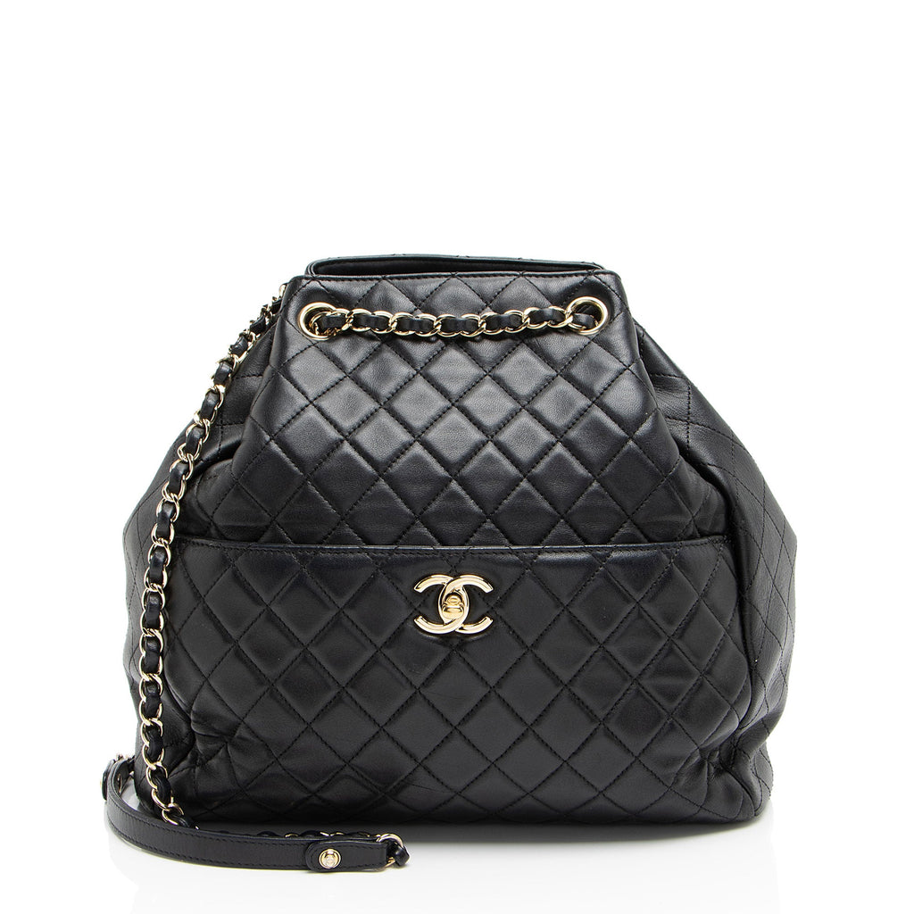 Chanel Lambskin Drawstring Bucket Bag