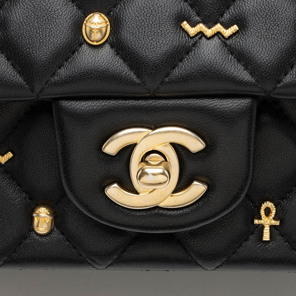 Chanel Lambskin Egyptian Amulet Rectangular Mini Flap Bag