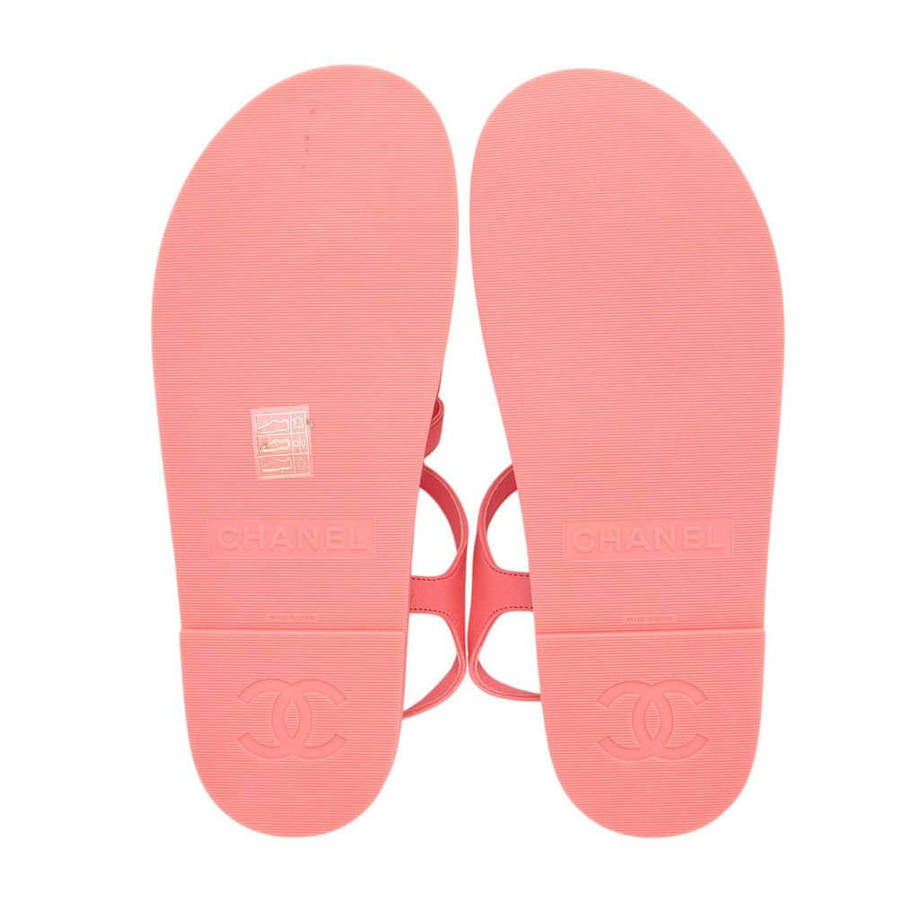 Chanel Lambskin Gladiator Espadrille Sandals - Size 9 / 39