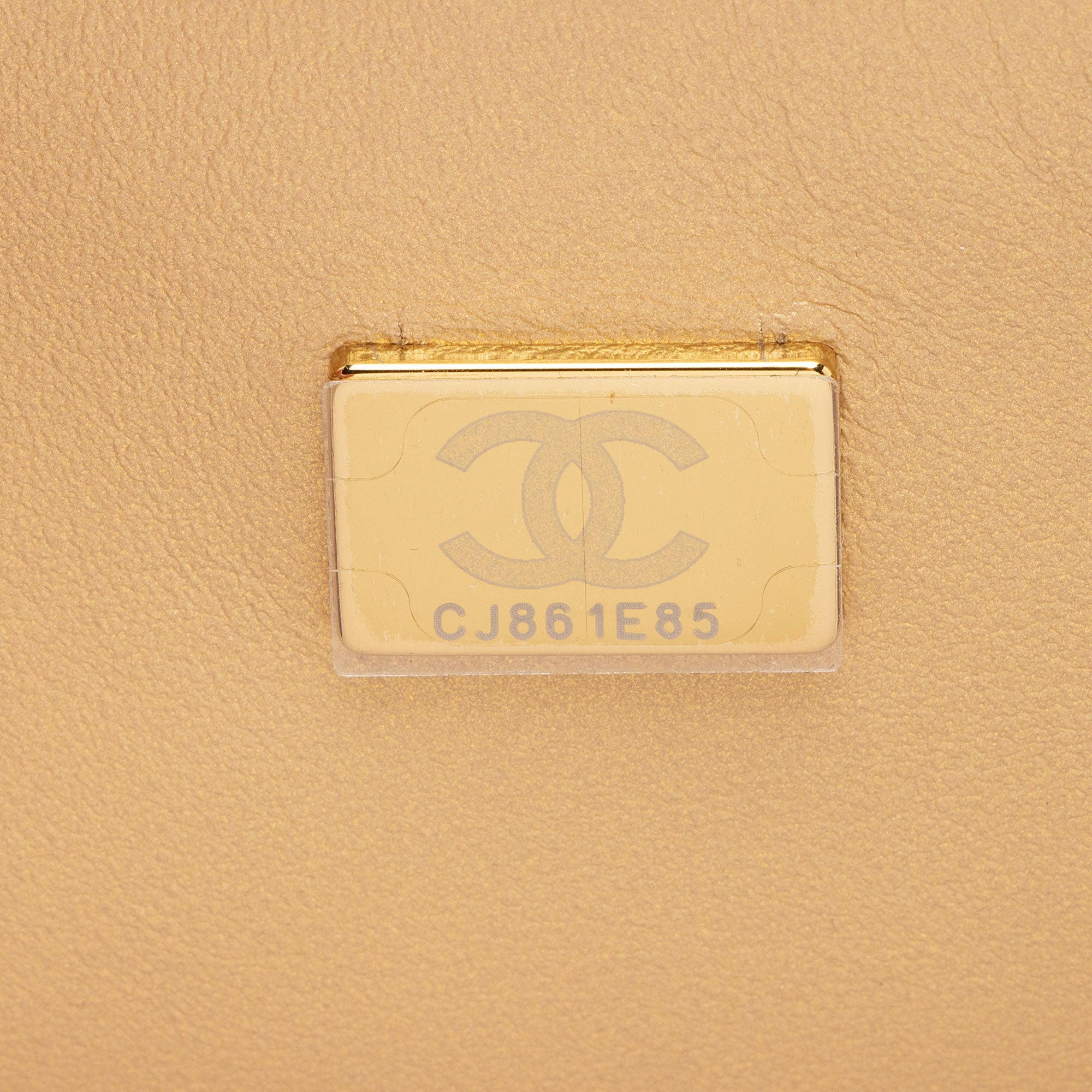 Chanel Lambskin Quilted Plate Top Handle Mini Flap Bag (SHF-l4OODl)