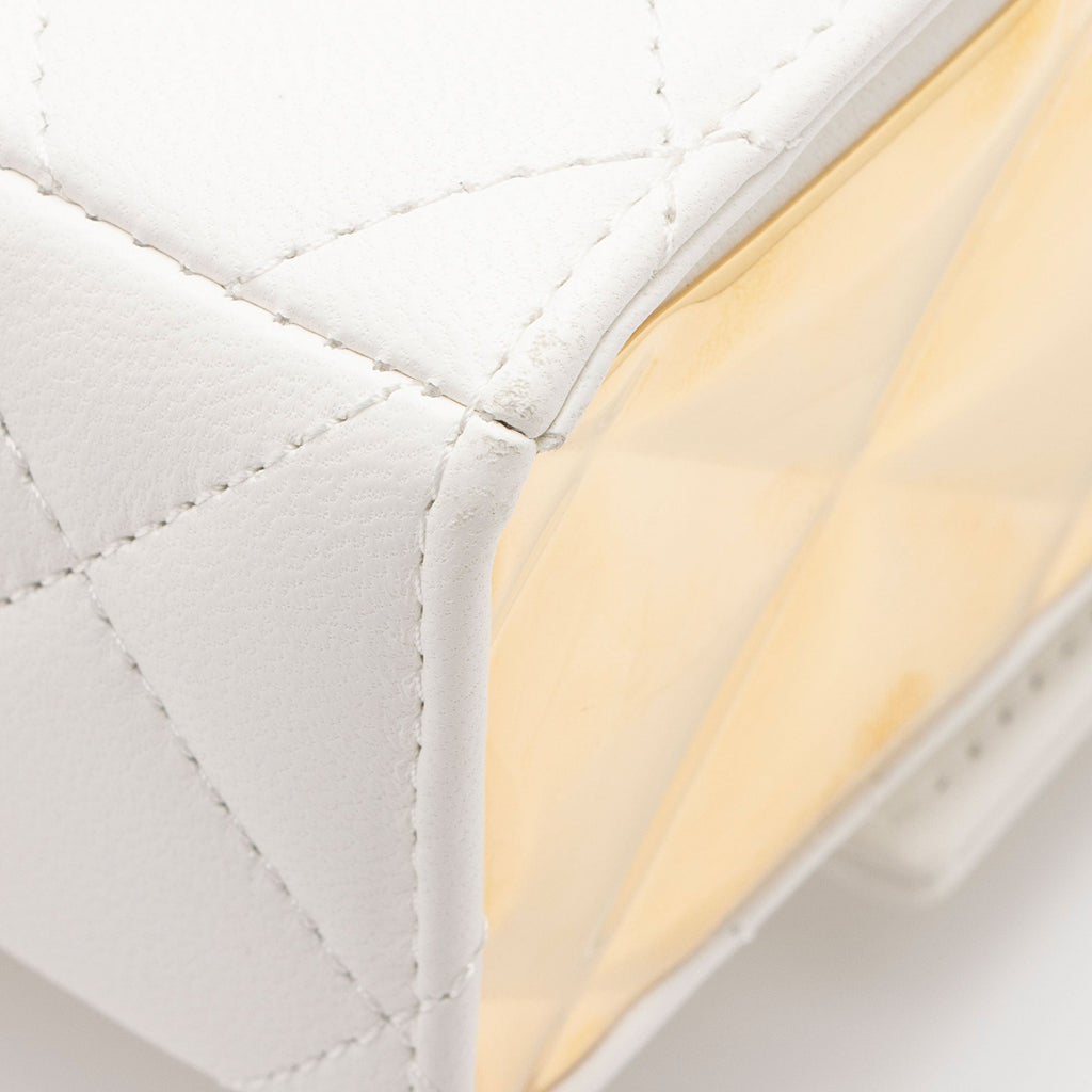 Chanel Lambskin Quilted Plate Top Handle Mini Flap Bag (SHF-l4OODl)