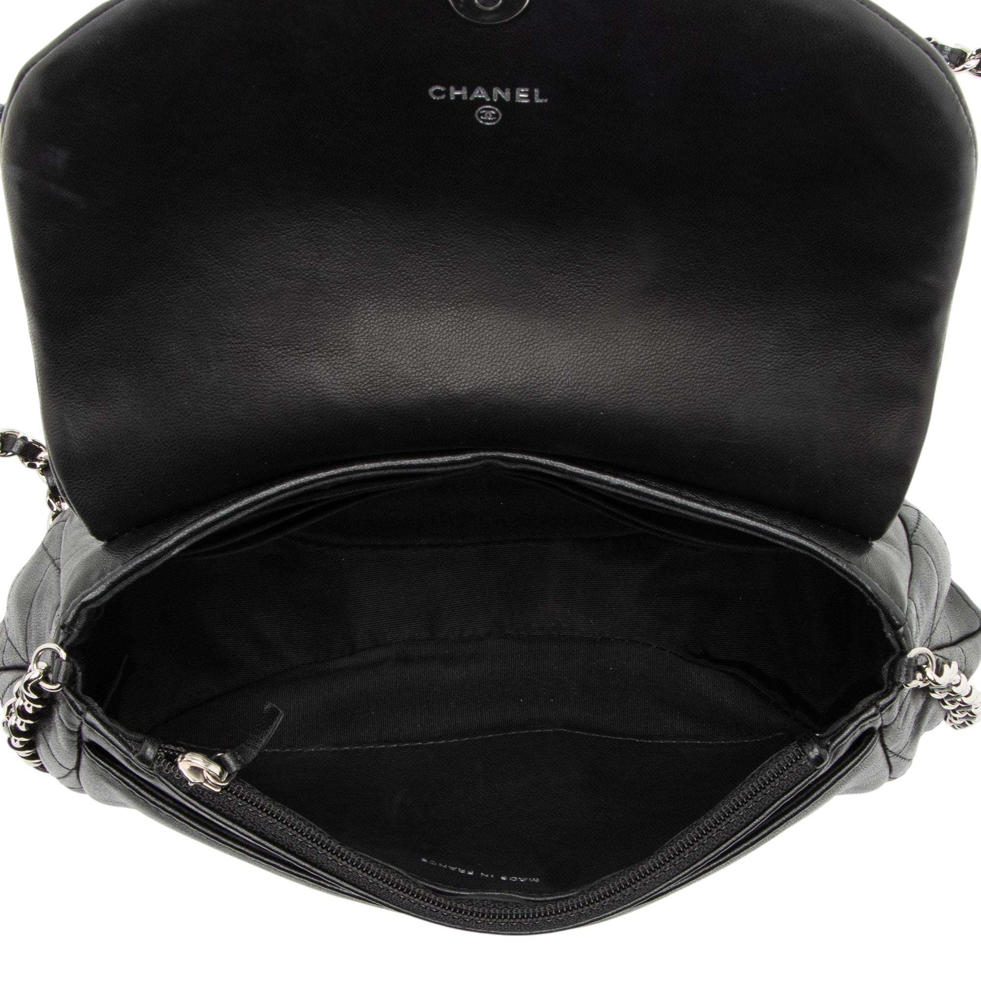 Chanel Lambskin Half Moon Wallet on Chain