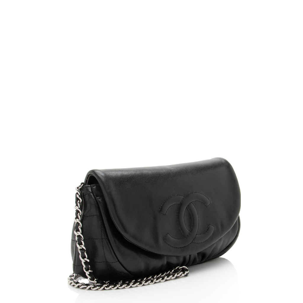Chanel Lambskin Half Moon Wallet on Chain