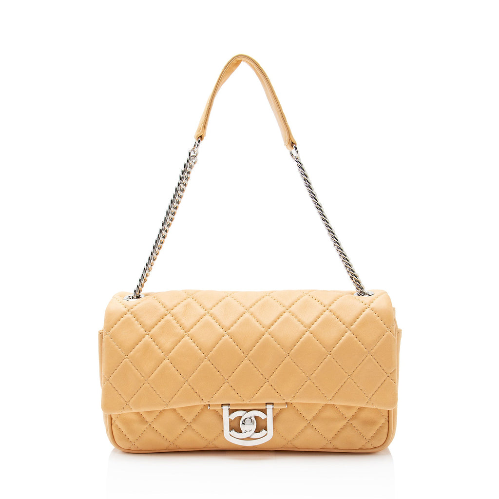 Chanel Lambskin Icons Secret Label Jumbo Flap Bag