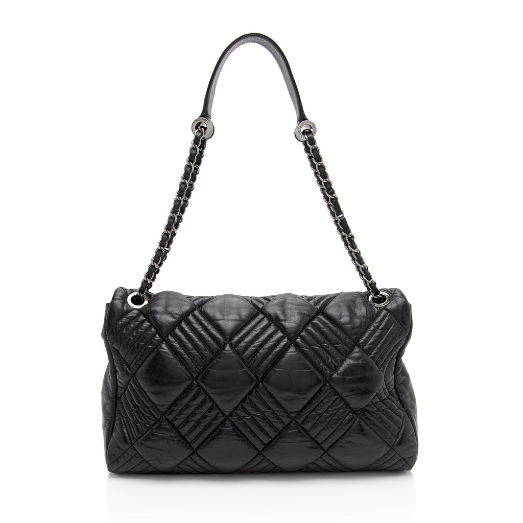 Chanel Lambskin In and Out Maxi Flap Bag (SHF-A4kgjG)