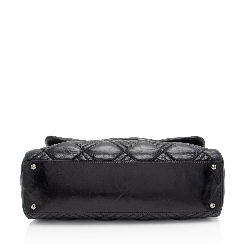 Chanel Lambskin In and Out Maxi Flap Bag (SHF-A4kgjG)