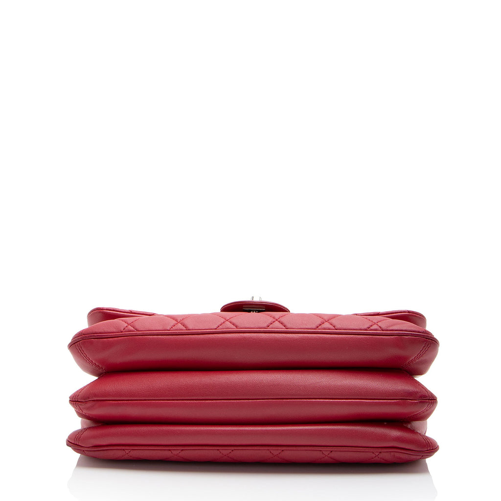 Chanel Lambskin Jumbo Chanel 3 Accordion Flap Bag