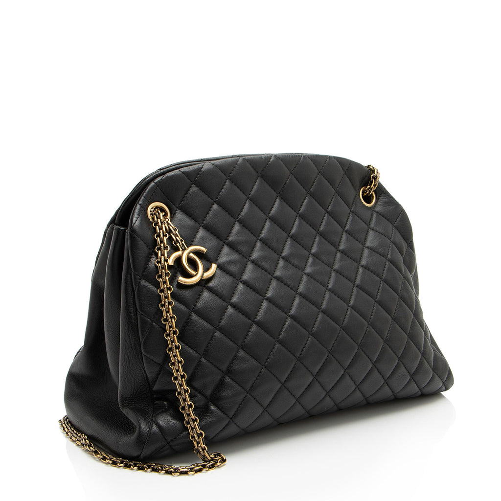 Chanel Lambskin Just Mademoiselle Large Bowler Bag (SHF-xiVMoz)