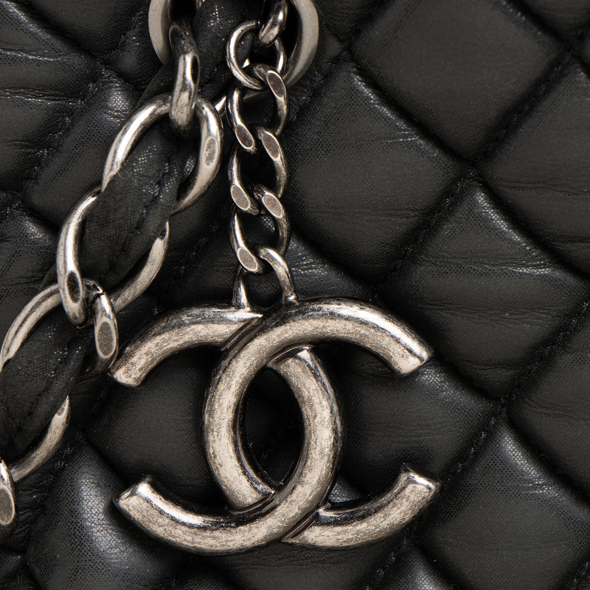 Chanel Lambskin Just Mademoiselle Large Bowler Bag