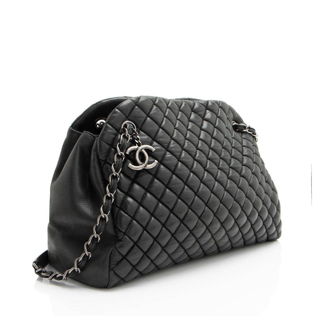 Chanel Lambskin Just Mademoiselle Large Bowler Bag